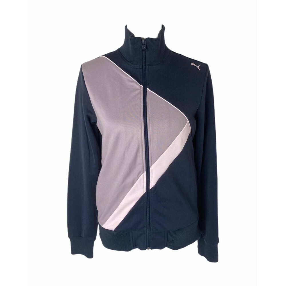 Women’s Large Track Jacket Puma Blue and Lavender Color Full Zip Athletic